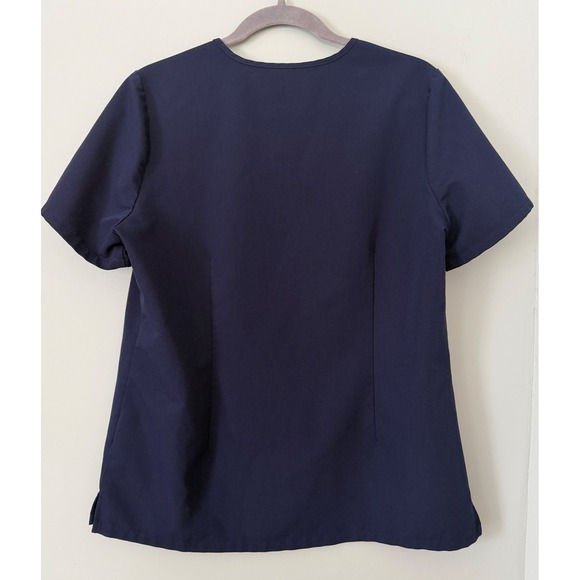 Figs Catarina One-Pocket Short Sleeve V-Neck Scrub Top Shirt Navy Blue Medium - Picture 6 of 8